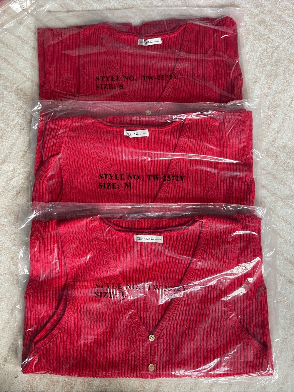 ♥️ Zenana Ribbed Sweater Knit Button Front Vest - Ruby - Picture 3 of 3